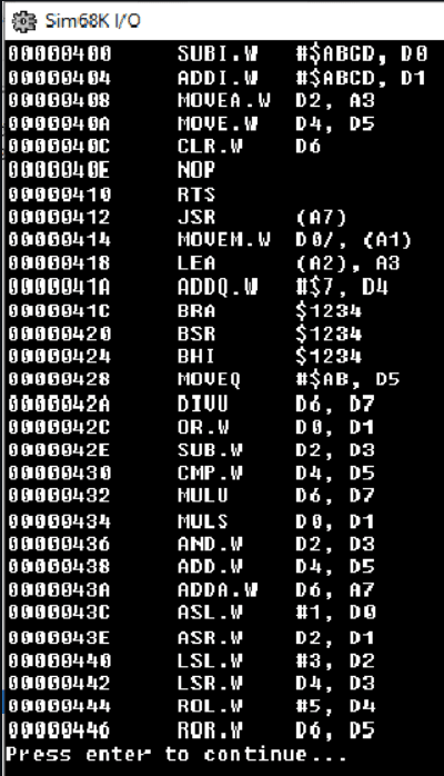 Disassembler screenshot